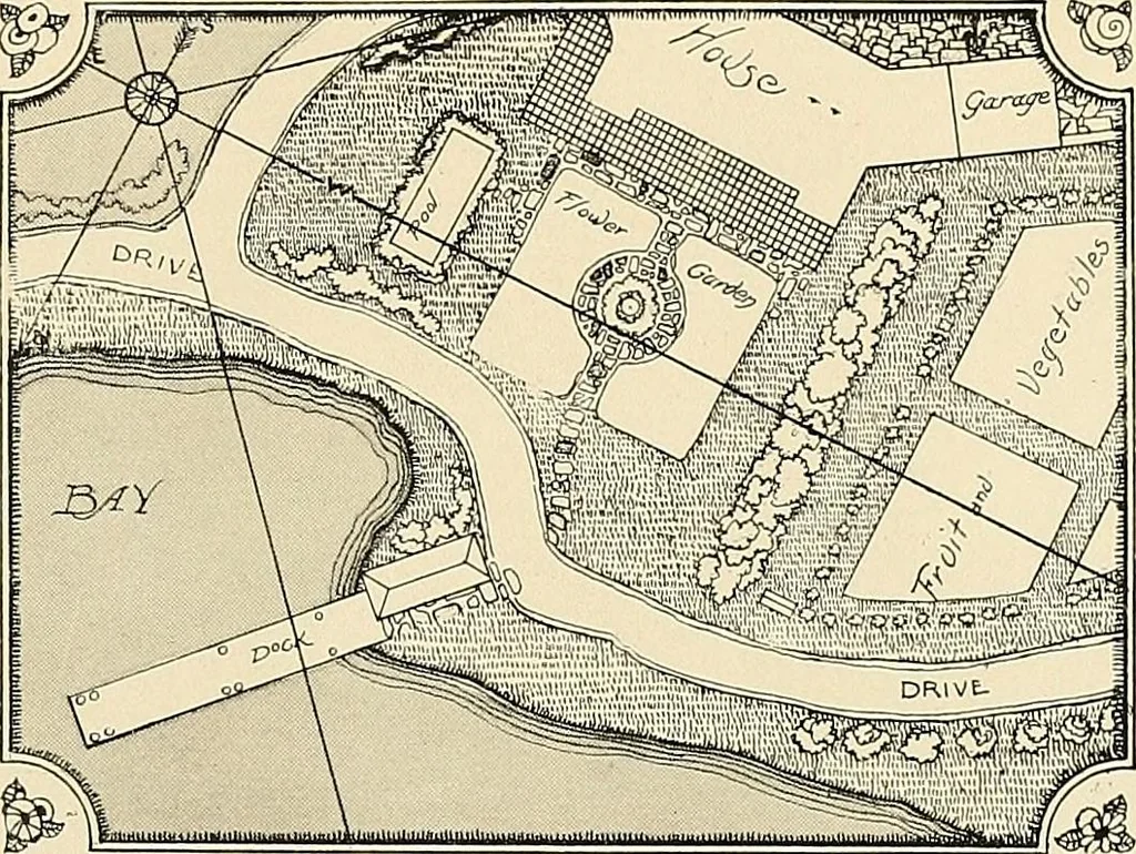 An illustration from House & garden's book of gardens; containing over four hundred illustrations of special flower types, plans and suggestions for landscape work, a complete gardener's calendar of the year's activities, planting and spraying tables, and a portfolio of beautiful gardens in varied sections of the United States and foreign countries, 1921, leaf 30