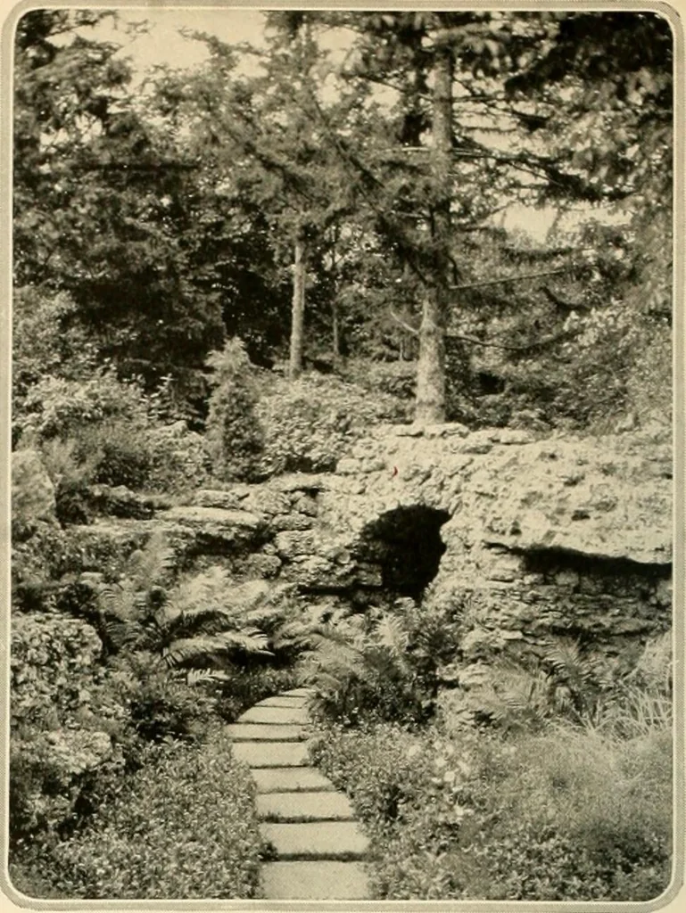 An illustration from House & garden's book of gardens; containing over four hundred illustrations of special flower types, plans and suggestions for landscape work, a complete gardener's calendar of the year's activities, planting and spraying tables, and a portfolio of beautiful gardens in varied sections of the United States and foreign countries, 1921, leaf 37