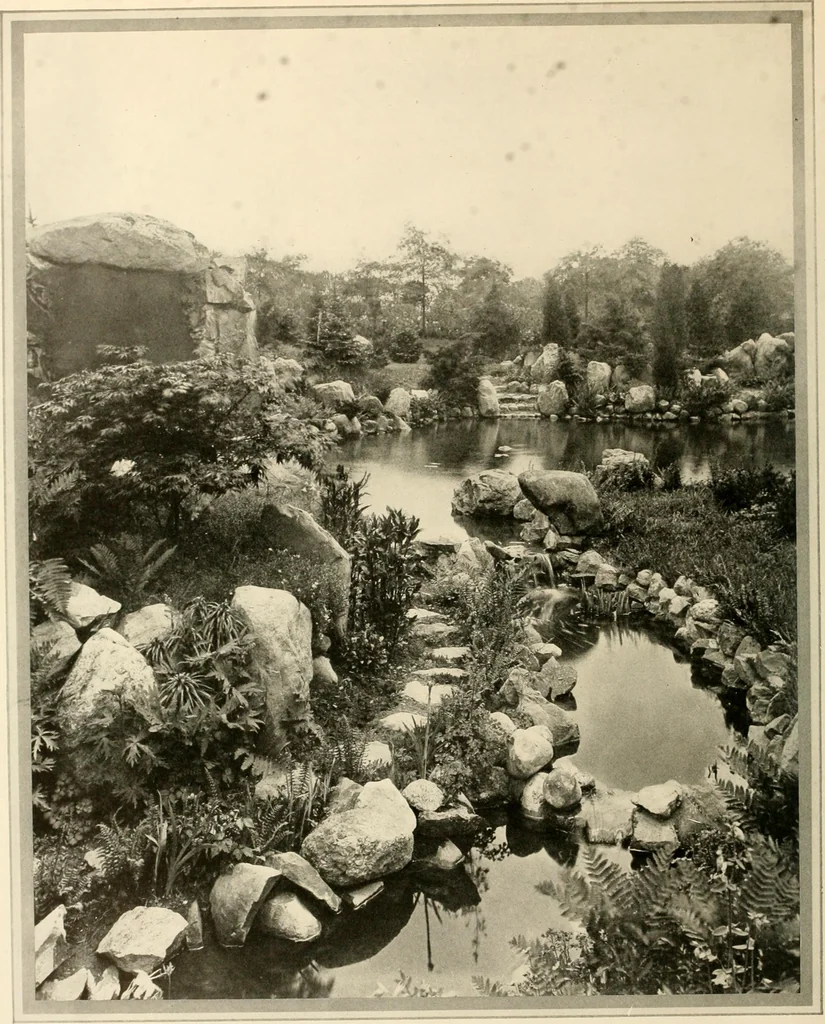 An illustration from House & garden's book of gardens; containing over four hundred illustrations of special flower types, plans and suggestions for landscape work, a complete gardener's calendar of the year's activities, planting and spraying tables, and a portfolio of beautiful gardens in varied sections of the United States and foreign countries, 1921, leaf 41