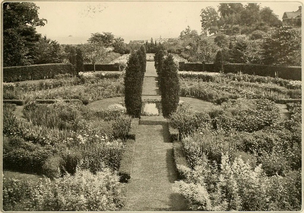 An illustration from House & garden's book of gardens; containing over four hundred illustrations of special flower types, plans and suggestions for landscape work, a complete gardener's calendar of the year's activities, planting and spraying tables, and a portfolio of beautiful gardens in varied sections of the United States and foreign countries, 1921, leaf 42