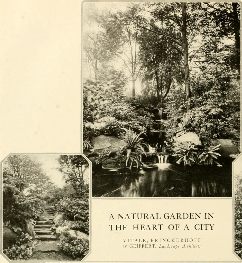 An illustration from House & garden's book of gardens; containing over four hundred illustrations of special flower types, plans and suggestions for landscape work, a complete gardener's calendar of the year's activities, planting and spraying tables, and a portfolio of beautiful gardens in varied sections of the United States and foreign countries, 1921, leaf 43