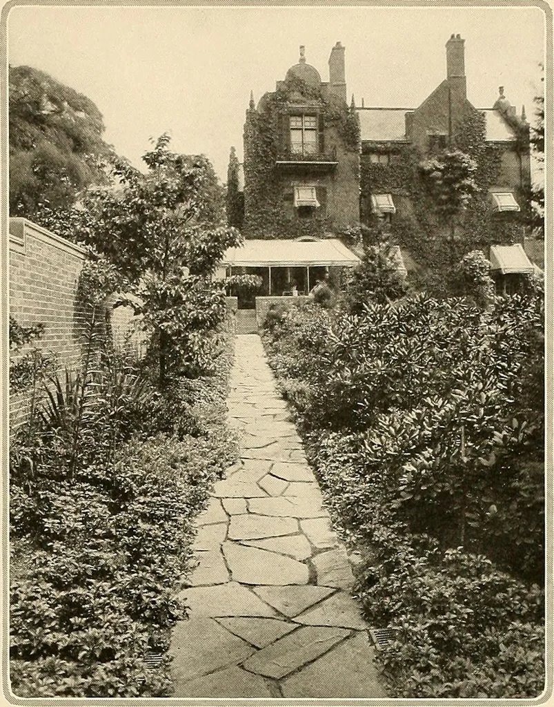 An illustration from House & garden's book of gardens; containing over four hundred illustrations of special flower types, plans and suggestions for landscape work, a complete gardener's calendar of the year's activities, planting and spraying tables, and a portfolio of beautiful gardens in varied sections of the United States and foreign countries, 1921, leaf 58