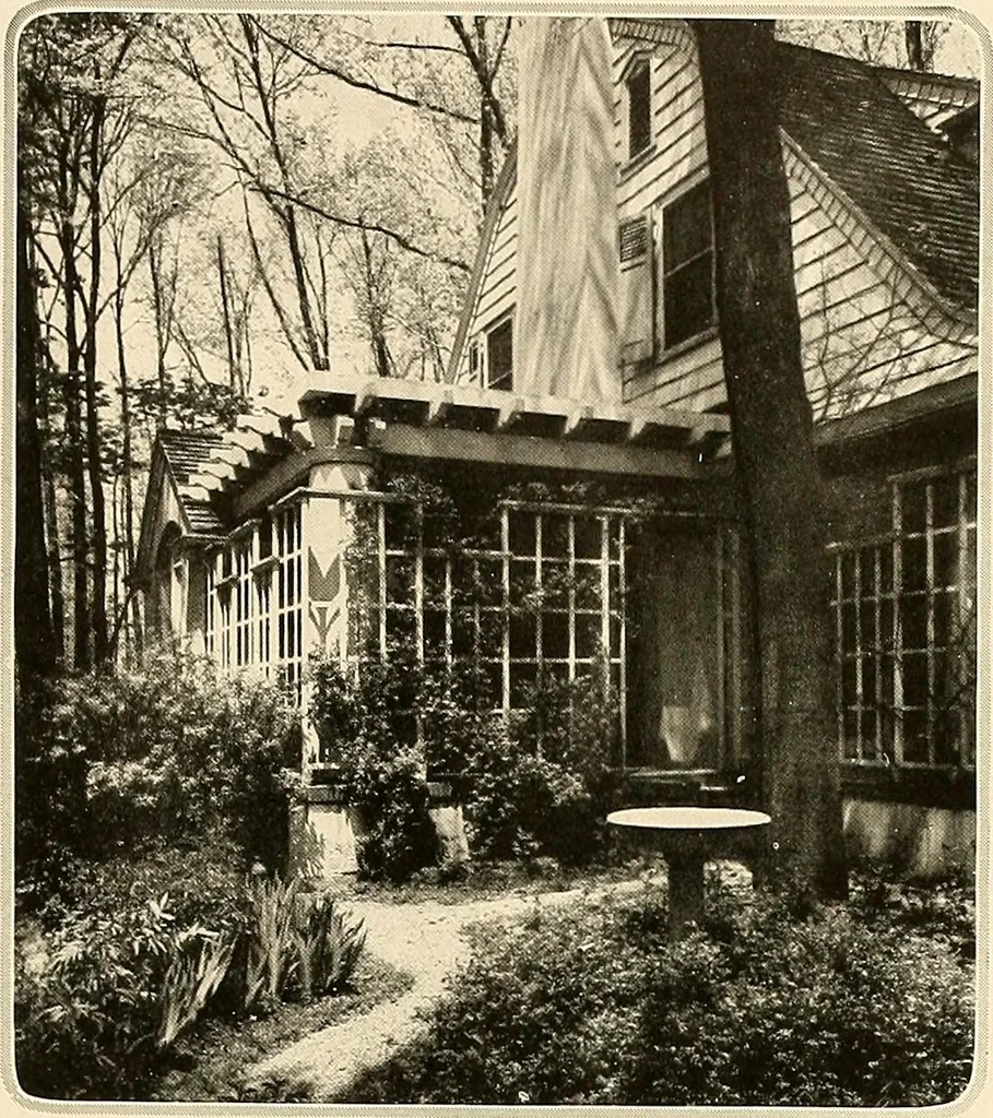 An illustration from House & garden's book of gardens; containing over four hundred illustrations of special flower types, plans and suggestions for landscape work, a complete gardener's calendar of the year's activities, planting and spraying tables, and a portfolio of beautiful gardens in varied sections of the United States and foreign countries, 1921, leaf 60