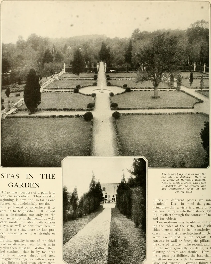 An illustration from House & garden's book of gardens; containing over four hundred illustrations of special flower types, plans and suggestions for landscape work, a complete gardener's calendar of the year's activities, planting and spraying tables, and a portfolio of beautiful gardens in varied sections of the United States and foreign countries, 1921, leaf 63