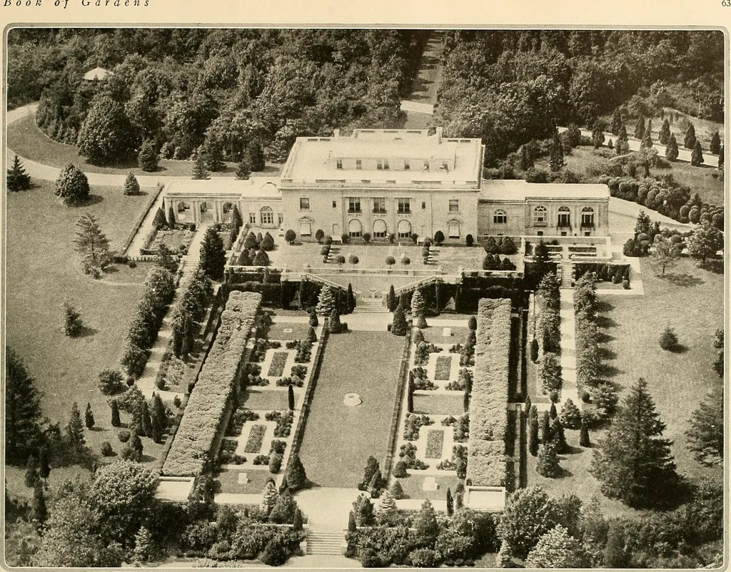 An illustration from House & garden's book of gardens; containing over four hundred illustrations of special flower types, plans and suggestions for landscape work, a complete gardener's calendar of the year's activities, planting and spraying tables, and a portfolio of beautiful gardens in varied sections of the United States and foreign countries, 1921, leaf 68