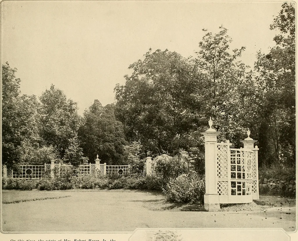 An illustration from House & garden's book of gardens; containing over four hundred illustrations of special flower types, plans and suggestions for landscape work, a complete gardener's calendar of the year's activities, planting and spraying tables, and a portfolio of beautiful gardens in varied sections of the United States and foreign countries, 1921, leaf 80