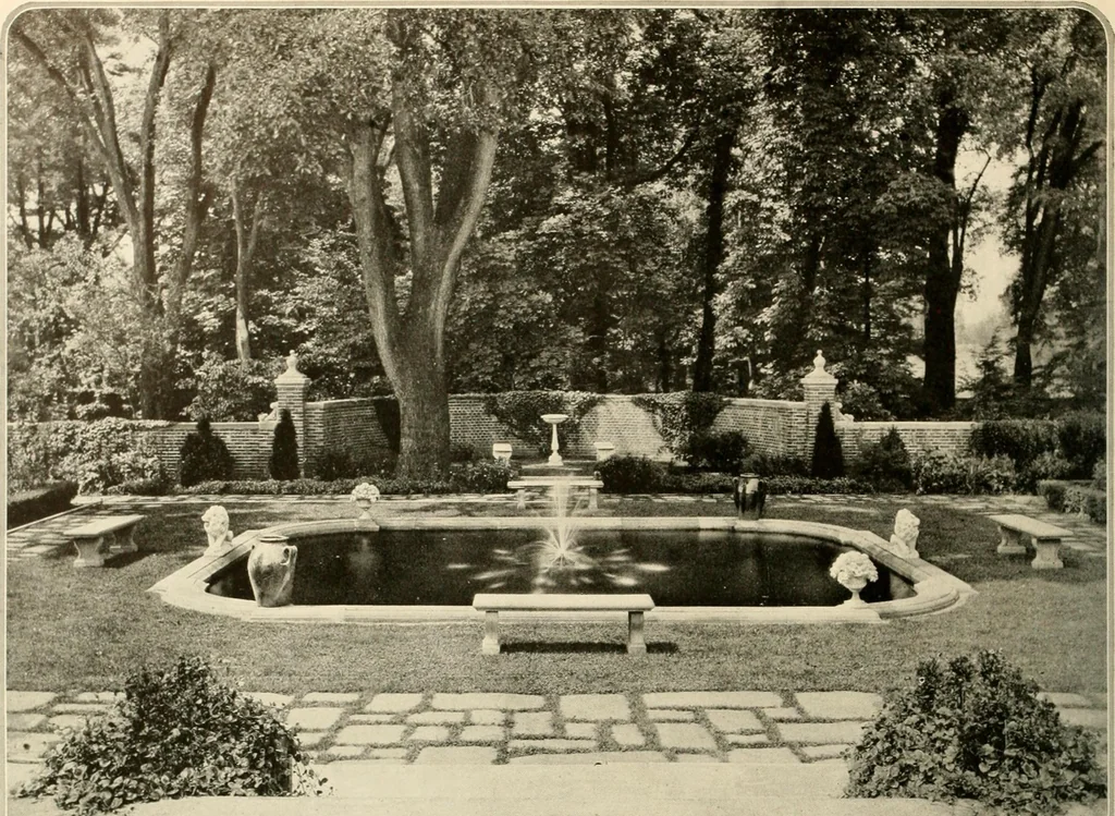 An illustration from House & garden's book of gardens; containing over four hundred illustrations of special flower types, plans and suggestions for landscape work, a complete gardener's calendar of the year's activities, planting and spraying tables, and a portfolio of beautiful gardens in varied sections of the United States and foreign countries, 1921, leaf 81