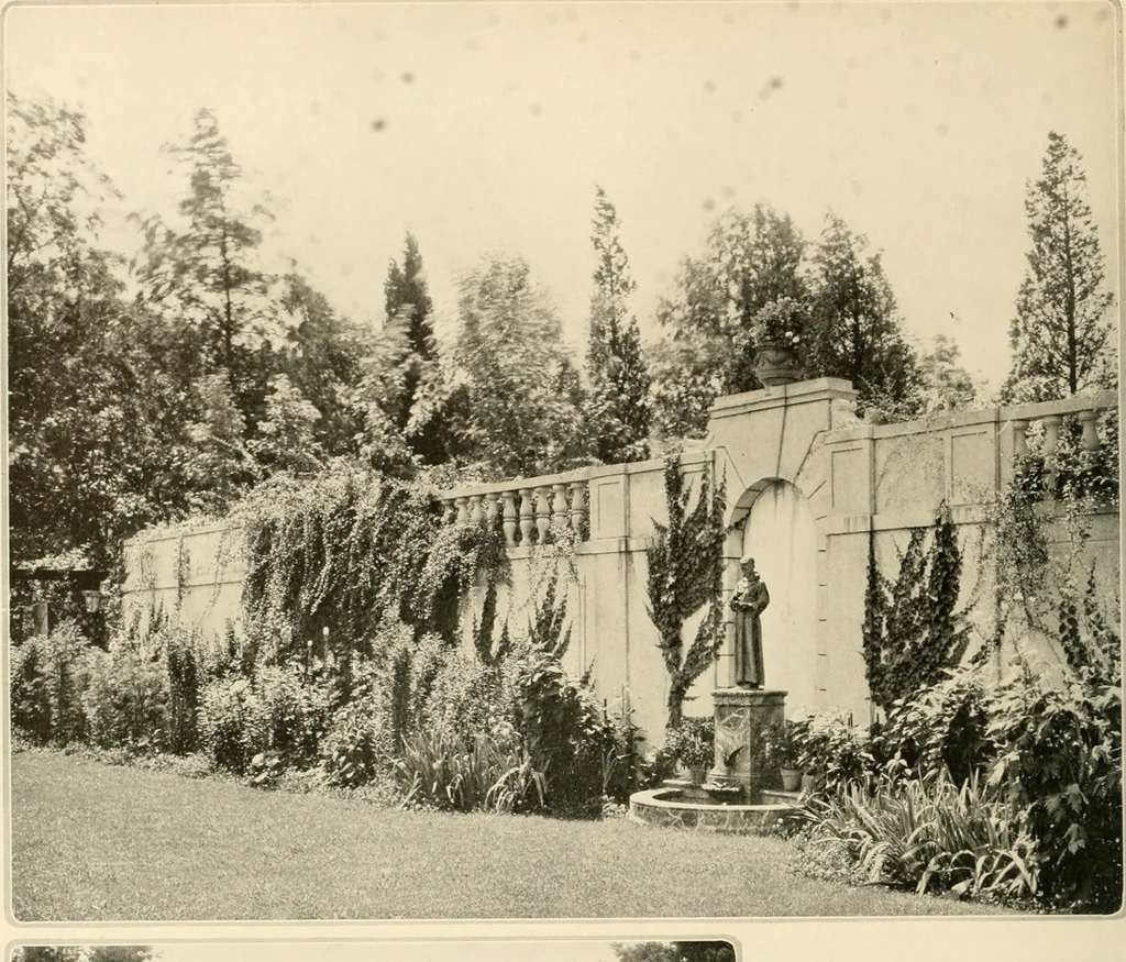 An illustration from House & garden's book of gardens; containing over four hundred illustrations of special flower types, plans and suggestions for landscape work, a complete gardener's calendar of the year's activities, planting and spraying tables, and a portfolio of beautiful gardens in varied sections of the United States and foreign countries, 1921, leaf 83