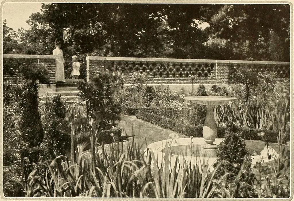 An illustration from House & garden's book of gardens; containing over four hundred illustrations of special flower types, plans and suggestions for landscape work, a complete gardener's calendar of the year's activities, planting and spraying tables, and a portfolio of beautiful gardens in varied sections of the United States and foreign countries, 1921, leaf 86