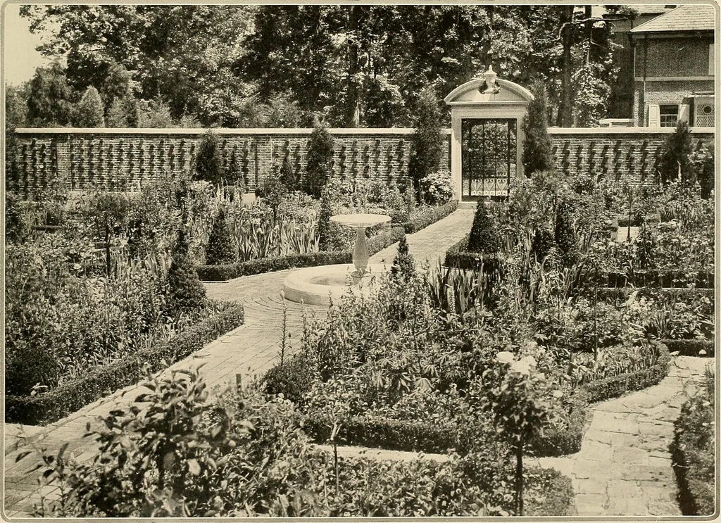An illustration from House & garden's book of gardens; containing over four hundred illustrations of special flower types, plans and suggestions for landscape work, a complete gardener's calendar of the year's activities, planting and spraying tables, and a portfolio of beautiful gardens in varied sections of the United States and foreign countries, 1921, leaf 86