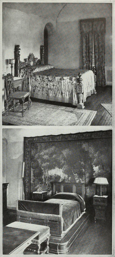 An illustration from House & garden's book of interiors, containing over three hundred illustrations of living rooms, dining rooms, libraries, halls, bedrooms, porches, breakfast rooms, nurseries, kitchens, bathrooms and the use of decorative accessories and curtains, together with practical suggestions for the furnishing and decorating of each type of room in the house, 1920, leaf 106