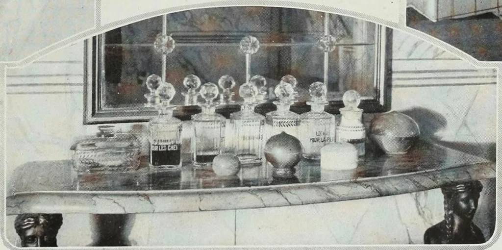 An illustration from House & garden's book of interiors, containing over three hundred illustrations of living rooms, dining rooms, libraries, halls, bedrooms, porches, breakfast rooms, nurseries, kitchens, bathrooms and the use of decorative accessories and curtains, together with practical suggestions for the furnishing and decorating of each type of room in the house, 1920, leaf 124