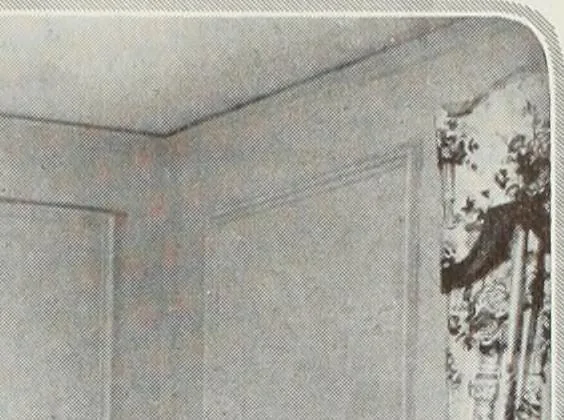 An illustration from House & garden's book of interiors, containing over three hundred illustrations of living rooms, dining rooms, libraries, halls, bedrooms, porches, breakfast rooms, nurseries, kitchens, bathrooms and the use of decorative accessories and curtains, together with practical suggestions for the furnishing and decorating of each type of room in the house, 1920, leaf 20