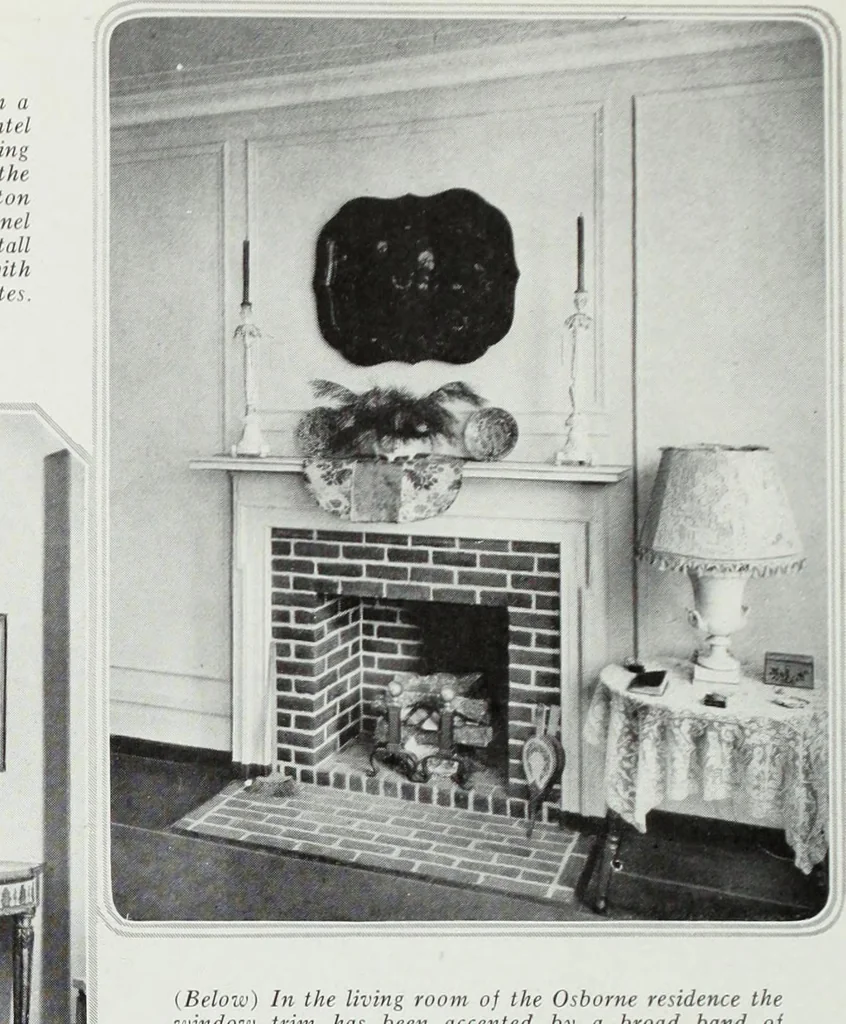 An illustration from House & garden's book of interiors, containing over three hundred illustrations of living rooms, dining rooms, libraries, halls, bedrooms, porches, breakfast rooms, nurseries, kitchens, bathrooms and the use of decorative accessories and curtains, together with practical suggestions for the furnishing and decorating of each type of room in the house, 1920, leaf 31