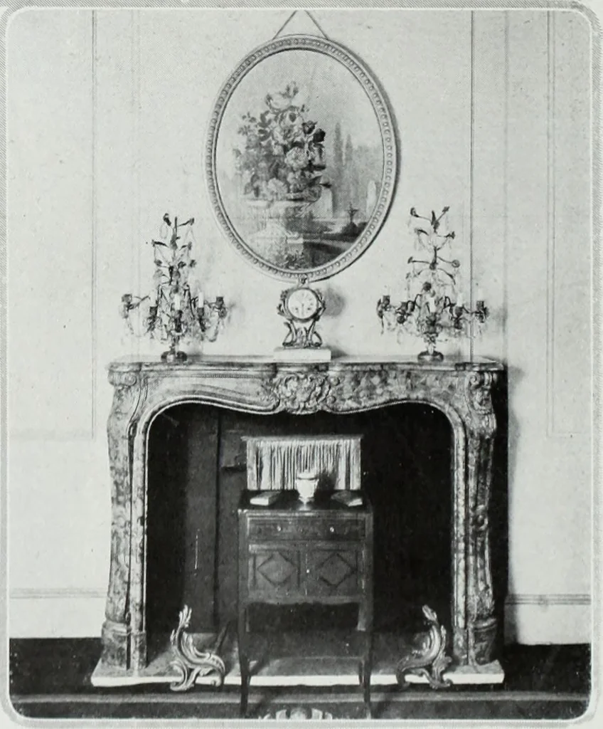 An illustration from House & garden's book of interiors, containing over three hundred illustrations of living rooms, dining rooms, libraries, halls, bedrooms, porches, breakfast rooms, nurseries, kitchens, bathrooms and the use of decorative accessories and curtains, together with practical suggestions for the furnishing and decorating of each type of room in the house, 1920, leaf 85