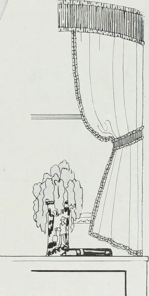 An illustration from House & garden's book of interiors, containing over three hundred illustrations of living rooms, dining rooms, libraries, halls, bedrooms, porches, breakfast rooms, nurseries, kitchens, bathrooms and the use of decorative accessories and curtains, together with practical suggestions for the furnishing and decorating of each type of room in the house, 1920, leaf 90