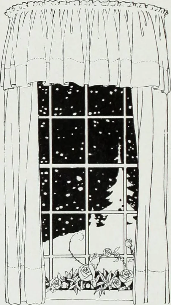 An illustration from House & garden's book of interiors, containing over three hundred illustrations of living rooms, dining rooms, libraries, halls, bedrooms, porches, breakfast rooms, nurseries, kitchens, bathrooms and the use of decorative accessories and curtains, together with practical suggestions for the furnishing and decorating of each type of room in the house, 1920, leaf 91
