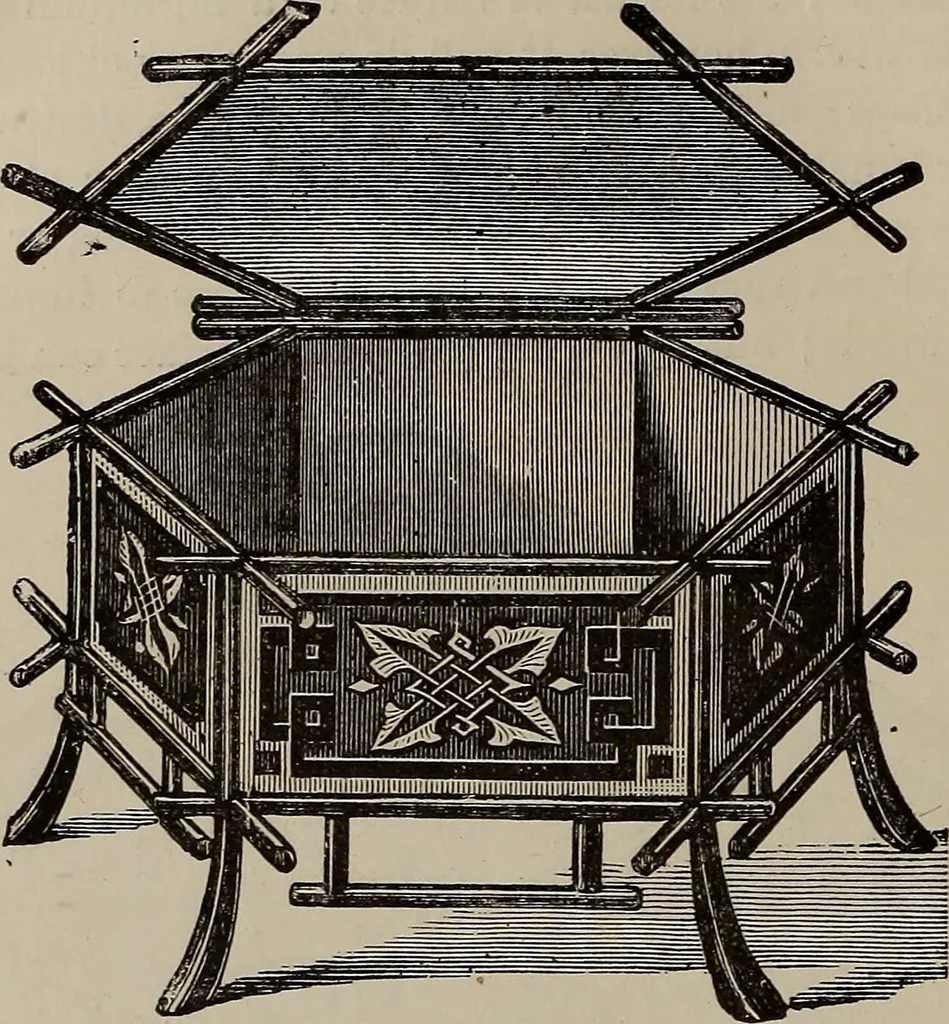 An illustration from Household elegancies : suggestions in household art and tasteful home decorations, 1876, leaf 211