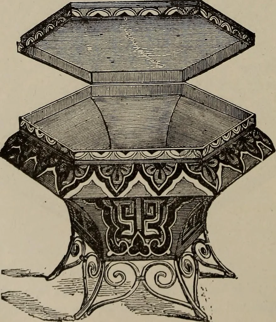 An illustration from Household elegancies : suggestions in household art and tasteful home decorations, 1876, leaf 211