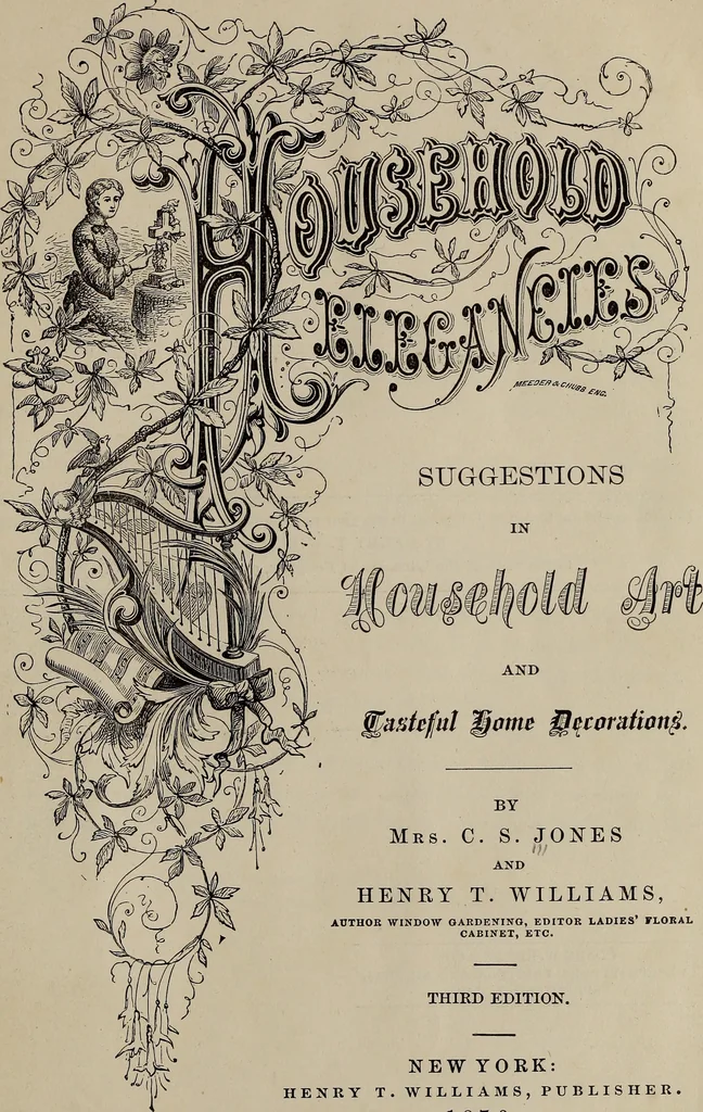 An illustration from Household elegancies : suggestions in household art and tasteful home decorations, 1876, leaf 4
