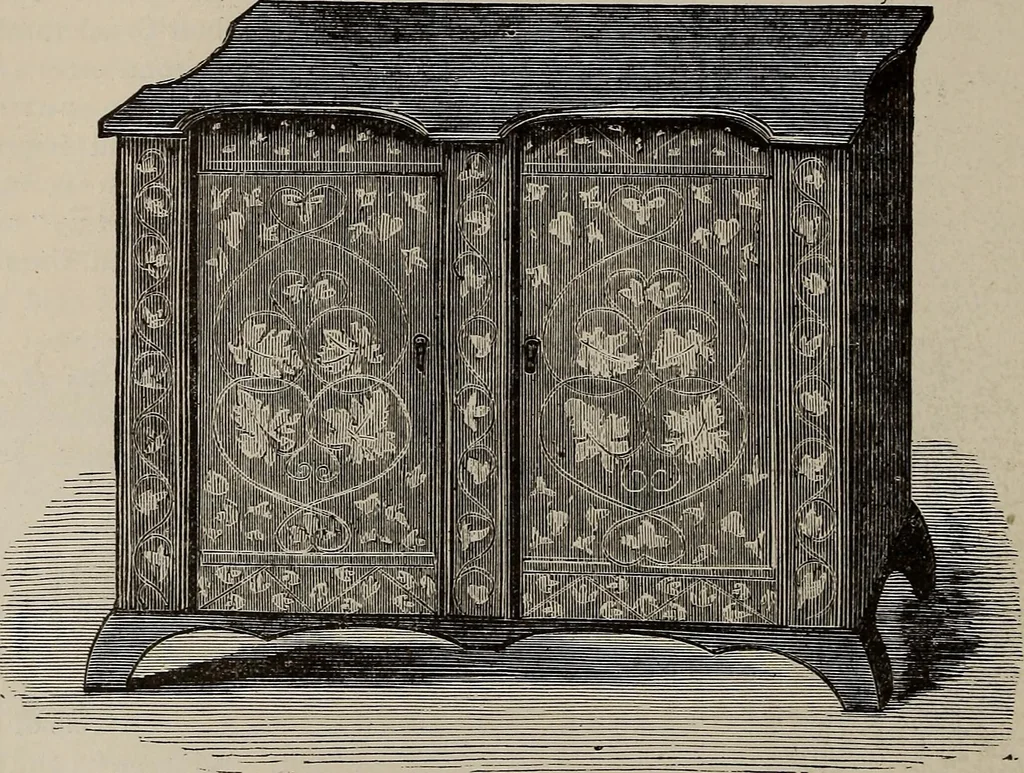 An illustration from Household elegancies : suggestions in household art and tasteful home decorations, 1876, leaf 47