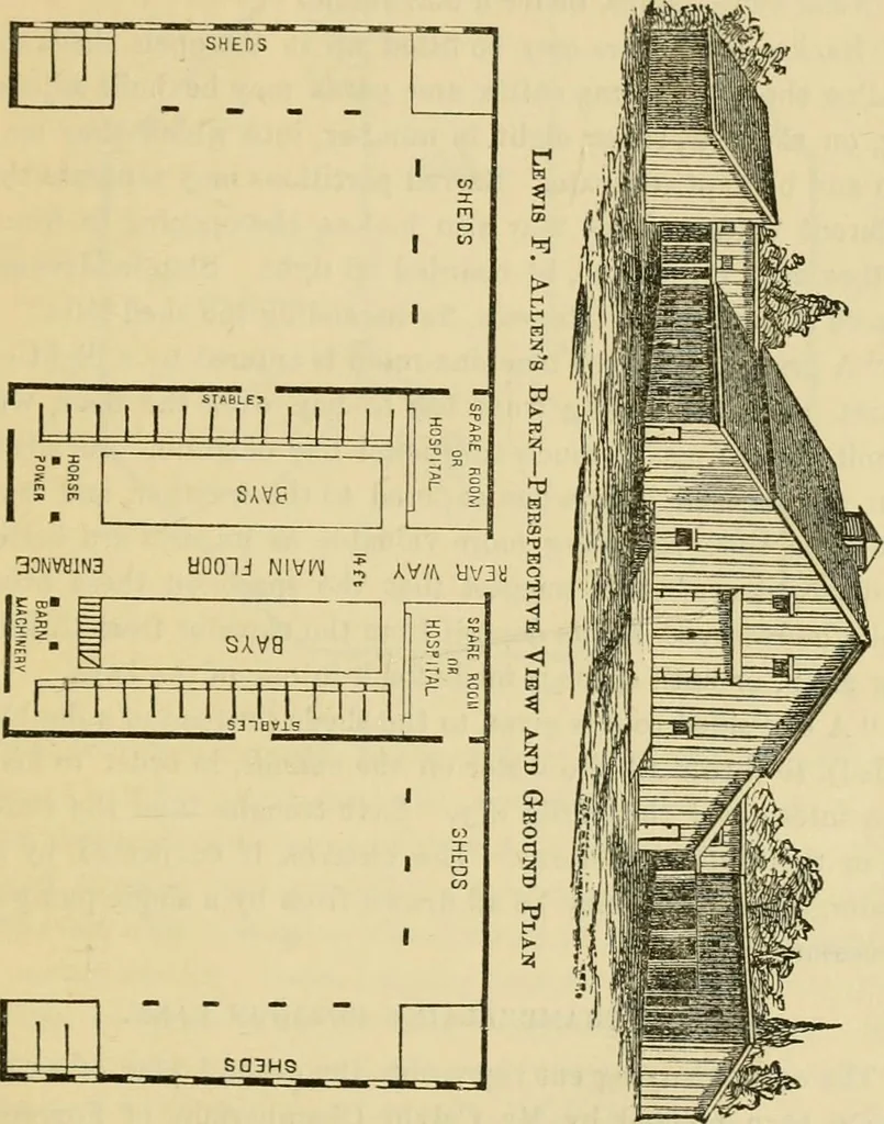 An illustration from The house, a manual of rural architecture, or, How to build country houses and out-buildings : embracing the origin and meaning of the house ; the art of house-building, including planning, style and construction ; desings and descriptions of cottages farm-houses, villas and out-buildings, of various cost and in the different styles of architecture, etc., etc. ; and an appendix containing recipes for paints and washes, stucco, rough-cast, etc. ; and instructions for roofing, building with rough stone, unburnt brick, balloon frames, and the concrete or gravel wall ; with numerous original plans, 1866, leaf 134