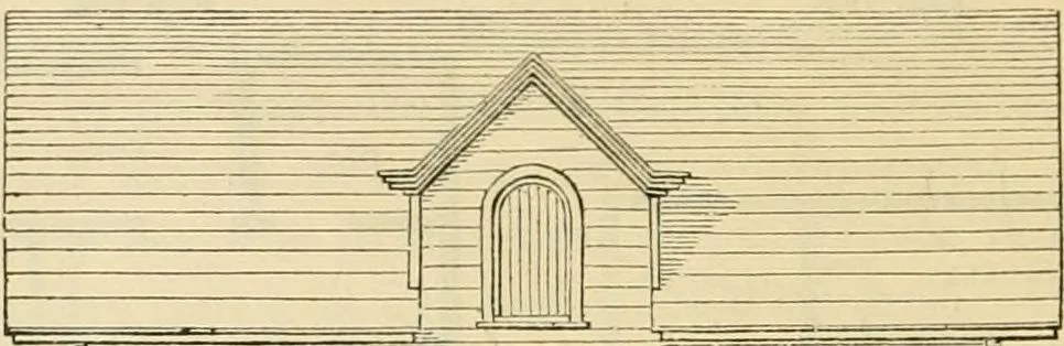 An illustration from The house, a manual of rural architecture, or, How to build country houses and out-buildings : embracing the origin and meaning of the house ; the art of house-building, including planning, style and construction ; desings and descriptions of cottages farm-houses, villas and out-buildings, of various cost and in the different styles of architecture, etc., etc. ; and an appendix containing recipes for paints and washes, stucco, rough-cast, etc. ; and instructions for roofing, building with rough stone, unburnt brick, balloon frames, and the concrete or gravel wall ; with numerous original plans, 1866, leaf 145