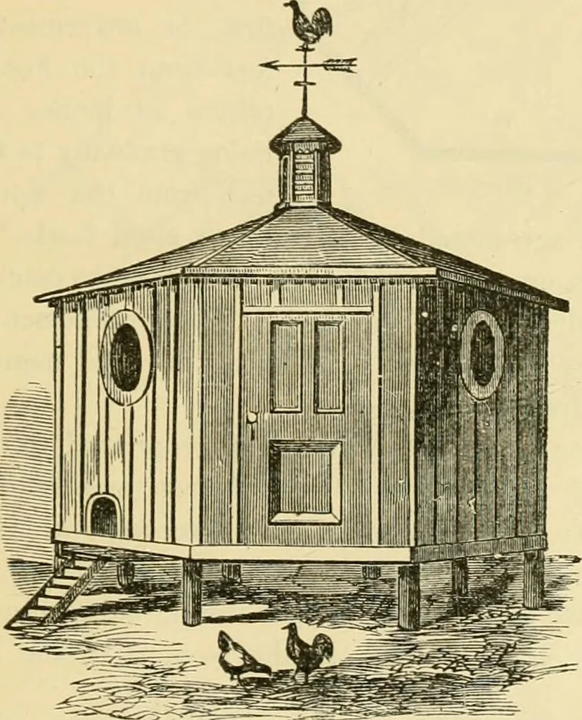 An illustration from The house, a manual of rural architecture, or, How to build country houses and out-buildings : embracing the origin and meaning of the house ; the art of house-building, including planning, style and construction ; desings and descriptions of cottages farm-houses, villas and out-buildings, of various cost and in the different styles of architecture, etc., etc. ; and an appendix containing recipes for paints and washes, stucco, rough-cast, etc. ; and instructions for roofing, building with rough stone, unburnt brick, balloon frames, and the concrete or gravel wall ; with numerous original plans, 1866, leaf 146