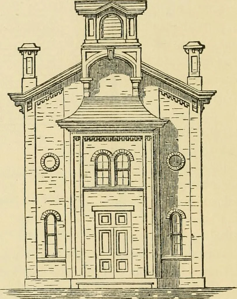 An illustration from The house, a manual of rural architecture, or, How to build country houses and out-buildings : embracing the origin and meaning of the house ; the art of house-building, including planning, style and construction ; desings and descriptions of cottages farm-houses, villas and out-buildings, of various cost and in the different styles of architecture, etc., etc. ; and an appendix containing recipes for paints and washes, stucco, rough-cast, etc. ; and instructions for roofing, building with rough stone, unburnt brick, balloon frames, and the concrete or gravel wall ; with numerous original plans, 1866, leaf 159