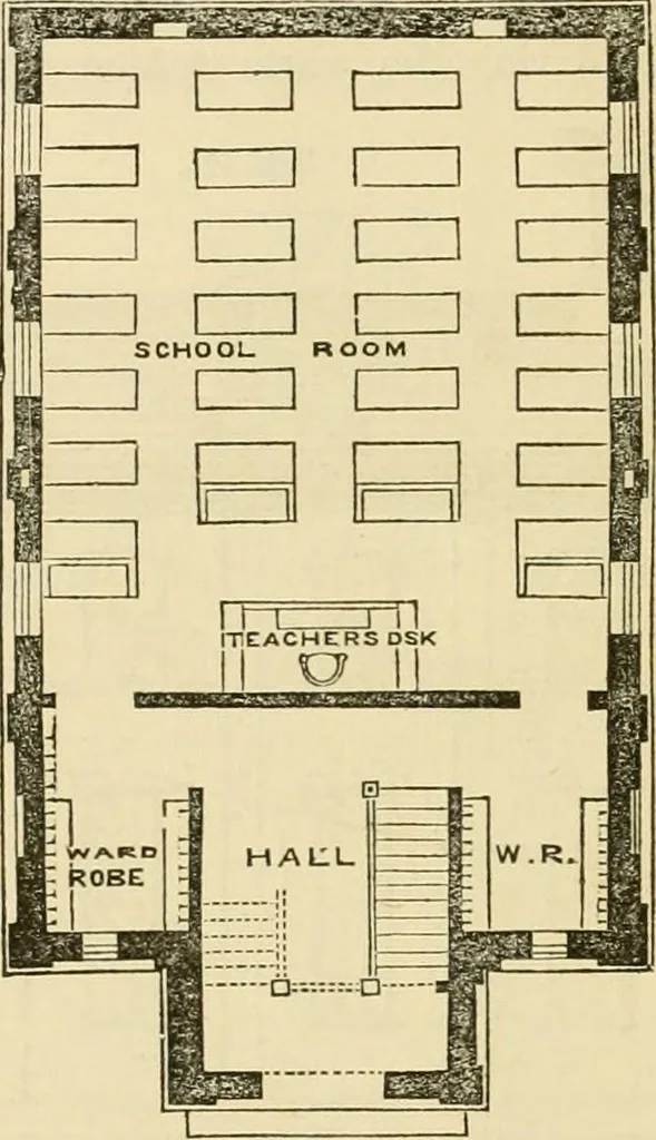 An illustration from The house, a manual of rural architecture, or, How to build country houses and out-buildings : embracing the origin and meaning of the house ; the art of house-building, including planning, style and construction ; desings and descriptions of cottages farm-houses, villas and out-buildings, of various cost and in the different styles of architecture, etc., etc. ; and an appendix containing recipes for paints and washes, stucco, rough-cast, etc. ; and instructions for roofing, building with rough stone, unburnt brick, balloon frames, and the concrete or gravel wall ; with numerous original plans, 1866, leaf 161