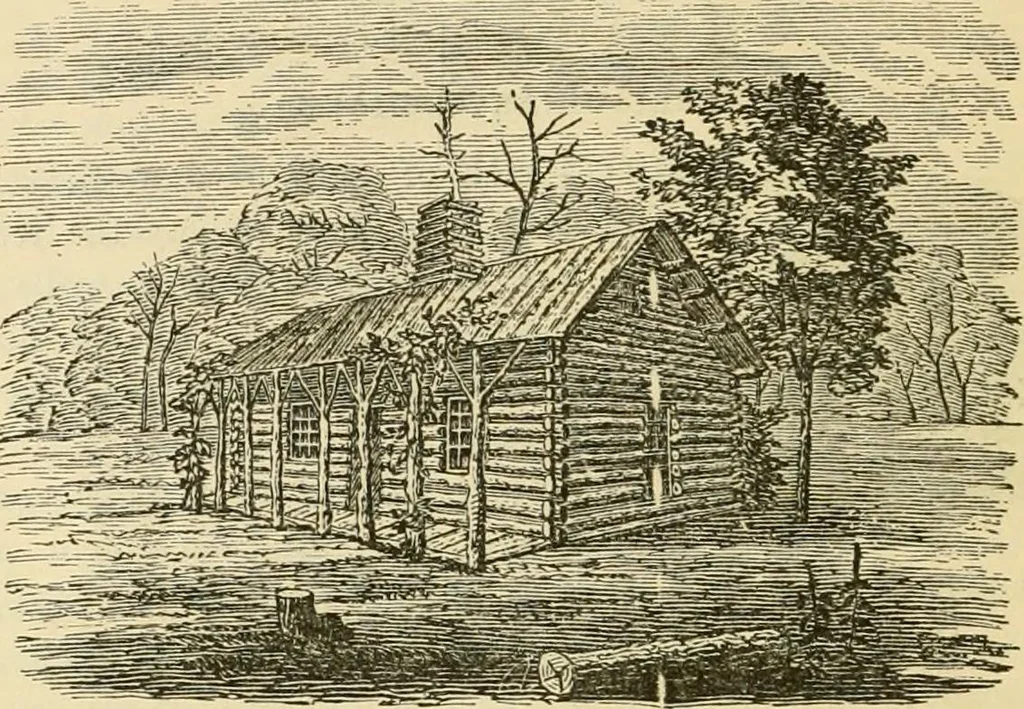 An illustration from The house, a manual of rural architecture, or, How to build country houses and out-buildings : embracing the origin and meaning of the house ; the art of house-building, including planning, style and construction ; desings and descriptions of cottages farm-houses, villas and out-buildings, of various cost and in the different styles of architecture, etc., etc. ; and an appendix containing recipes for paints and washes, stucco, rough-cast, etc. ; and instructions for roofing, building with rough stone, unburnt brick, balloon frames, and the concrete or gravel wall ; with numerous original plans, 1866, leaf 49