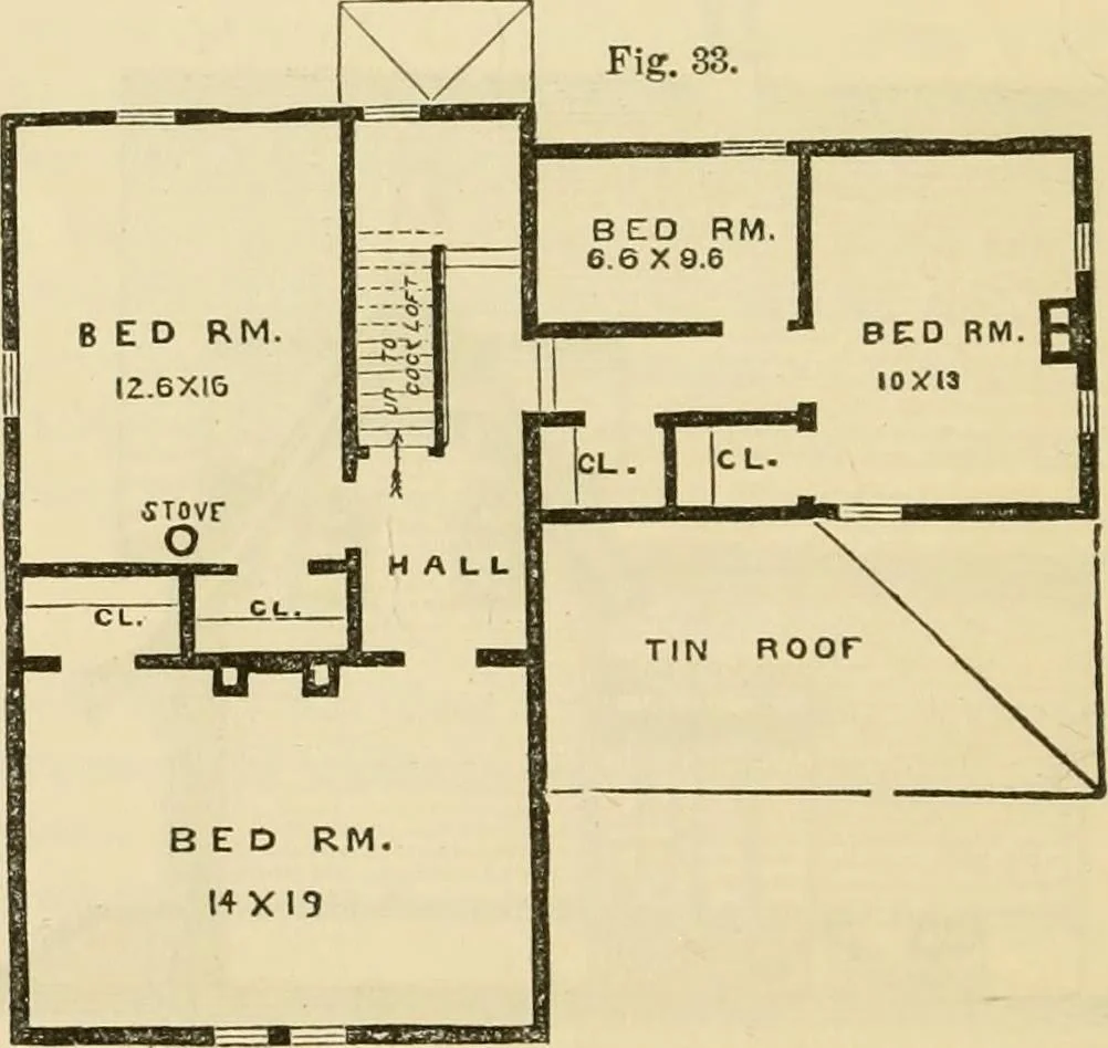 An illustration from The house, a manual of rural architecture, or, How to build country houses and out-buildings : embracing the origin and meaning of the house ; the art of house-building, including planning, style and construction ; desings and descriptions of cottages farm-houses, villas and out-buildings, of various cost and in the different styles of architecture, etc., etc. ; and an appendix containing recipes for paints and washes, stucco, rough-cast, etc. ; and instructions for roofing, building with rough stone, unburnt brick, balloon frames, and the concrete or gravel wall ; with numerous original plans, 1866, leaf 69