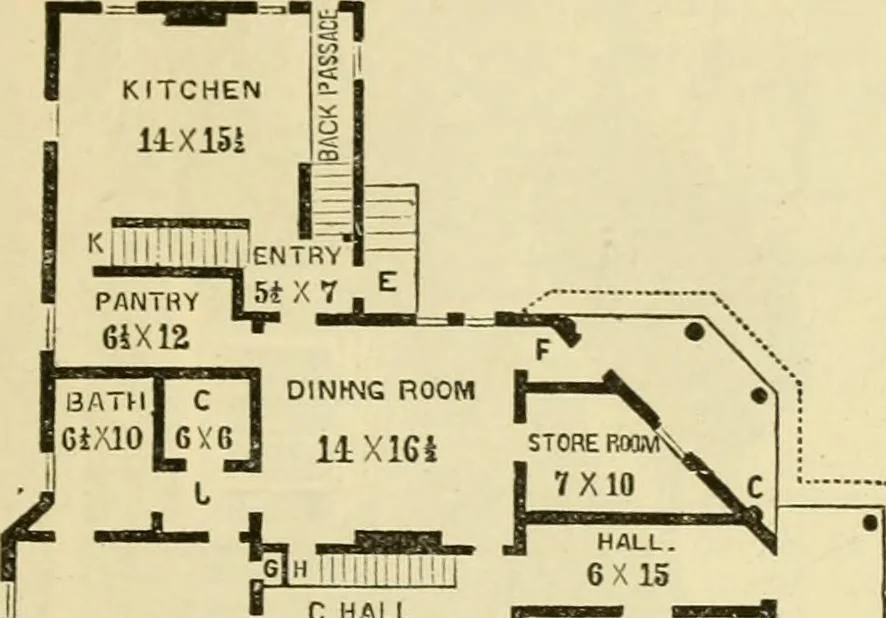 An illustration from The house, a manual of rural architecture, or, How to build country houses and out-buildings : embracing the origin and meaning of the house ; the art of house-building, including planning, style and construction ; desings and descriptions of cottages farm-houses, villas and out-buildings, of various cost and in the different styles of architecture, etc., etc. ; and an appendix containing recipes for paints and washes, stucco, rough-cast, etc. ; and instructions for roofing, building with rough stone, unburnt brick, balloon frames, and the concrete or gravel wall ; with numerous original plans, 1866, leaf 86