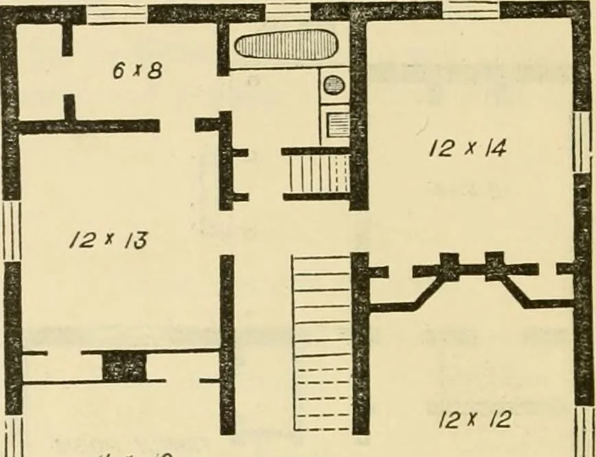 An illustration from The house, a manual of rural architecture, or, How to build country houses and out-buildings : embracing the origin and meaning of the house ; the art of house-building, including planning, style and construction ; desings and descriptions of cottages farm-houses, villas and out-buildings, of various cost and in the different styles of architecture, etc., etc. ; and an appendix containing recipes for paints and washes, stucco, rough-cast, etc. ; and instructions for roofing, building with rough stone, unburnt brick, balloon frames, and the concrete or gravel wall ; with numerous original plans, 1866, leaf 91