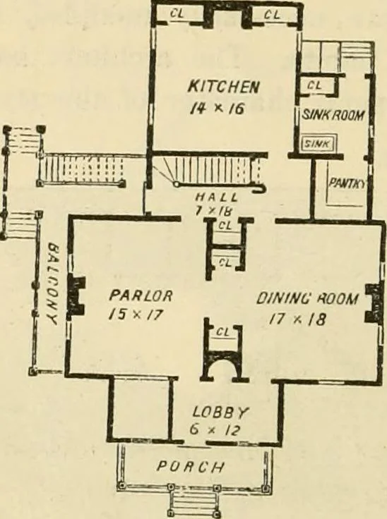 An illustration from The house, a manual of rural architecture, or, How to build country houses and out-buildings : embracing the origin and meaning of the house ; the art of house-building, including planning, style and construction ; desings and descriptions of cottages farm-houses, villas and out-buildings, of various cost and in the different styles of architecture, etc., etc. ; and an appendix containing recipes for paints and washes, stucco, rough-cast, etc. ; and instructions for roofing, building with rough stone, unburnt brick, balloon frames, and the concrete or gravel wall ; with numerous original plans, 1866, leaf 99