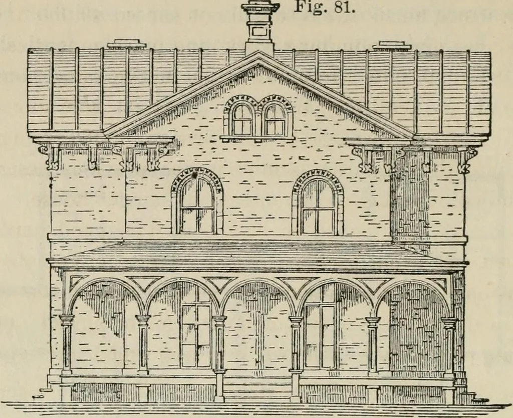An illustration from The house: a manual of rural architecture: or, How to build country houses and out-buildings .., 1866, leaf 111