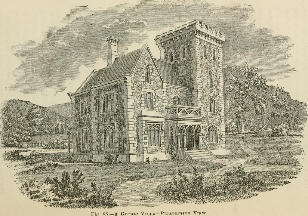 An illustration from The house: a manual of rural architecture: or, How to build country houses and out-buildings .., 1866, leaf 114