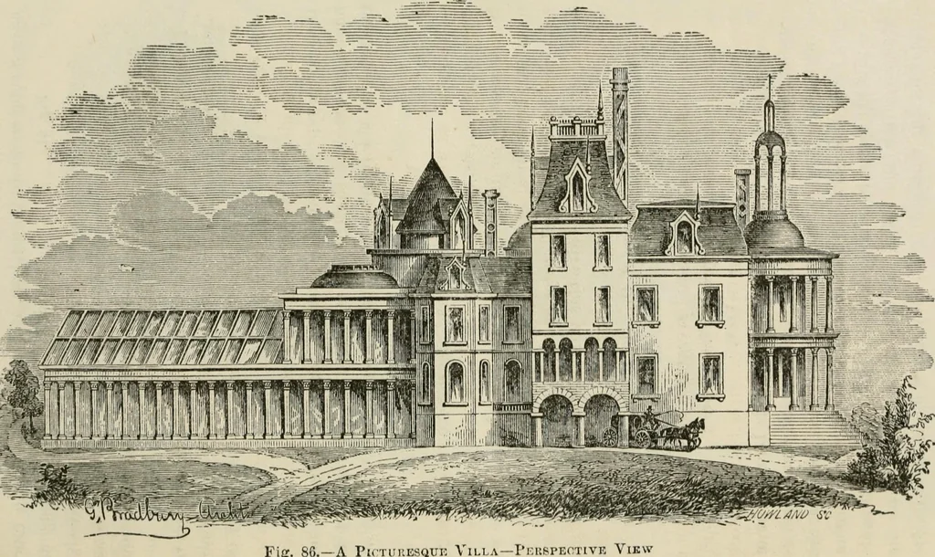 An illustration from The house: a manual of rural architecture: or, How to build country houses and out-buildings .., 1866, leaf 116
