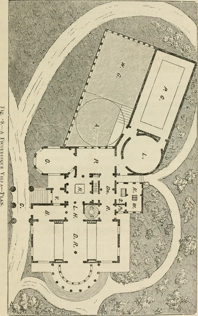 An illustration from The house: a manual of rural architecture: or, How to build country houses and out-buildings .., 1866, leaf 118