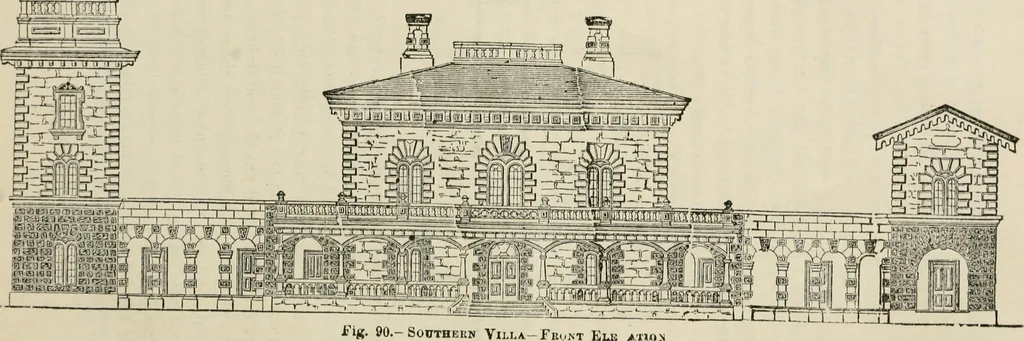 An illustration from The house: a manual of rural architecture: or, How to build country houses and out-buildings .., 1866, leaf 120