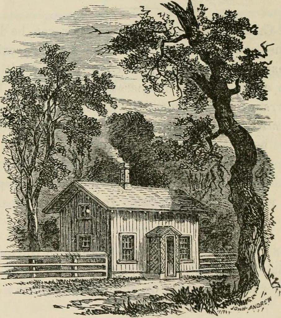 An illustration from The house: a manual of rural architecture: or, How to build country houses and out-buildings .., 1866, leaf 57