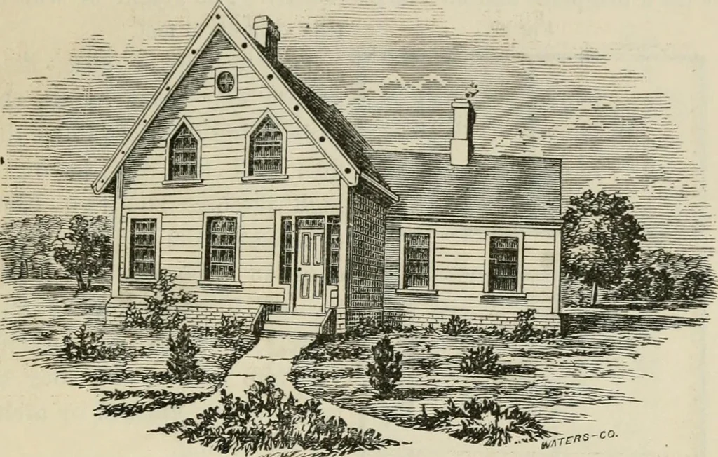 An illustration from The house: a manual of rural architecture: or, How to build country houses and out-buildings .., 1866, leaf 64