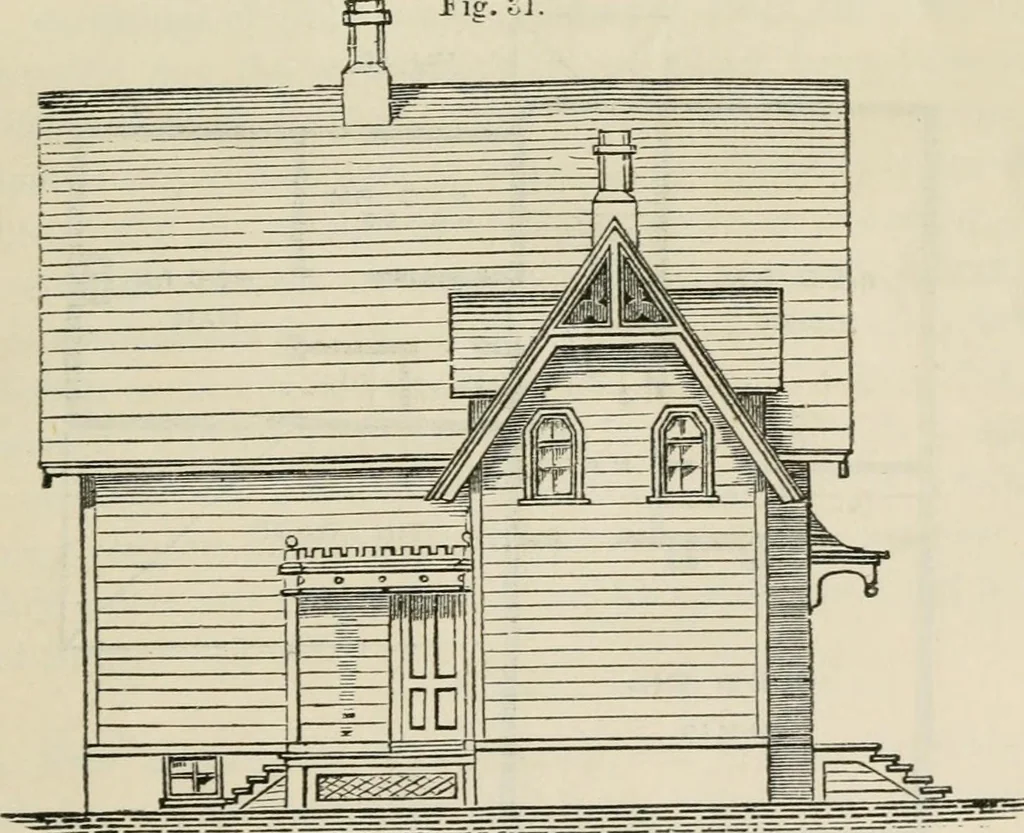 An illustration from The house: a manual of rural architecture: or, How to build country houses and out-buildings .., 1866, leaf 66