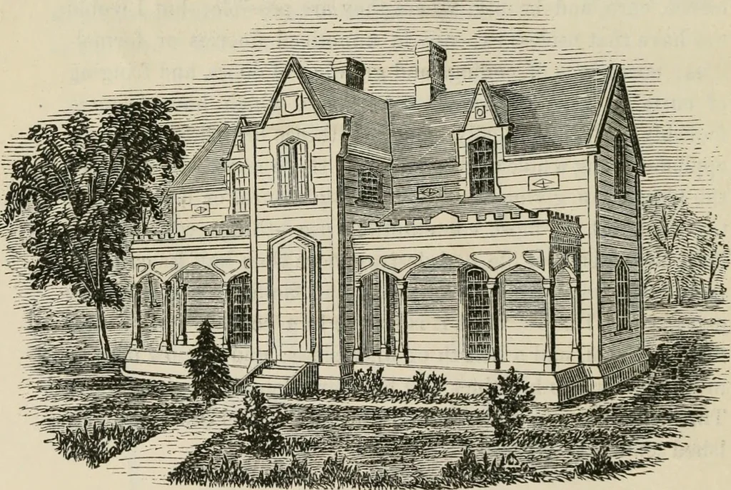 An illustration from The house: a manual of rural architecture: or, How to build country houses and out-buildings .., 1866, leaf 69