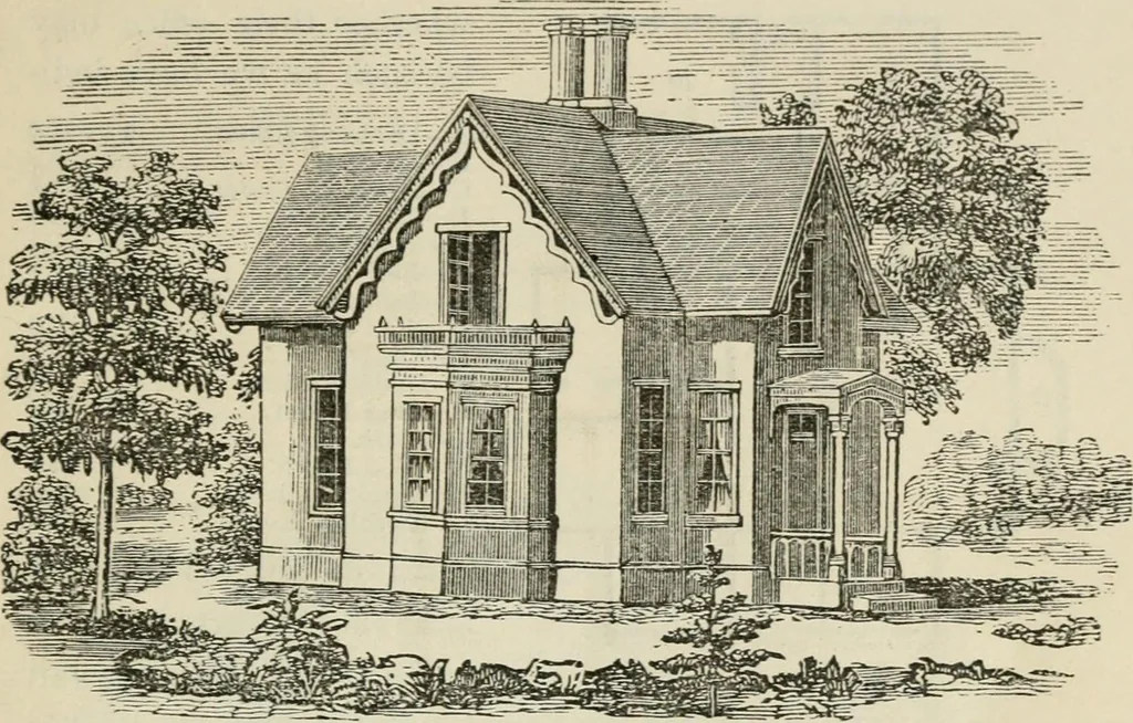 An illustration from The house: a manual of rural architecture: or, How to build country houses and out-buildings .., 1866, leaf 72
