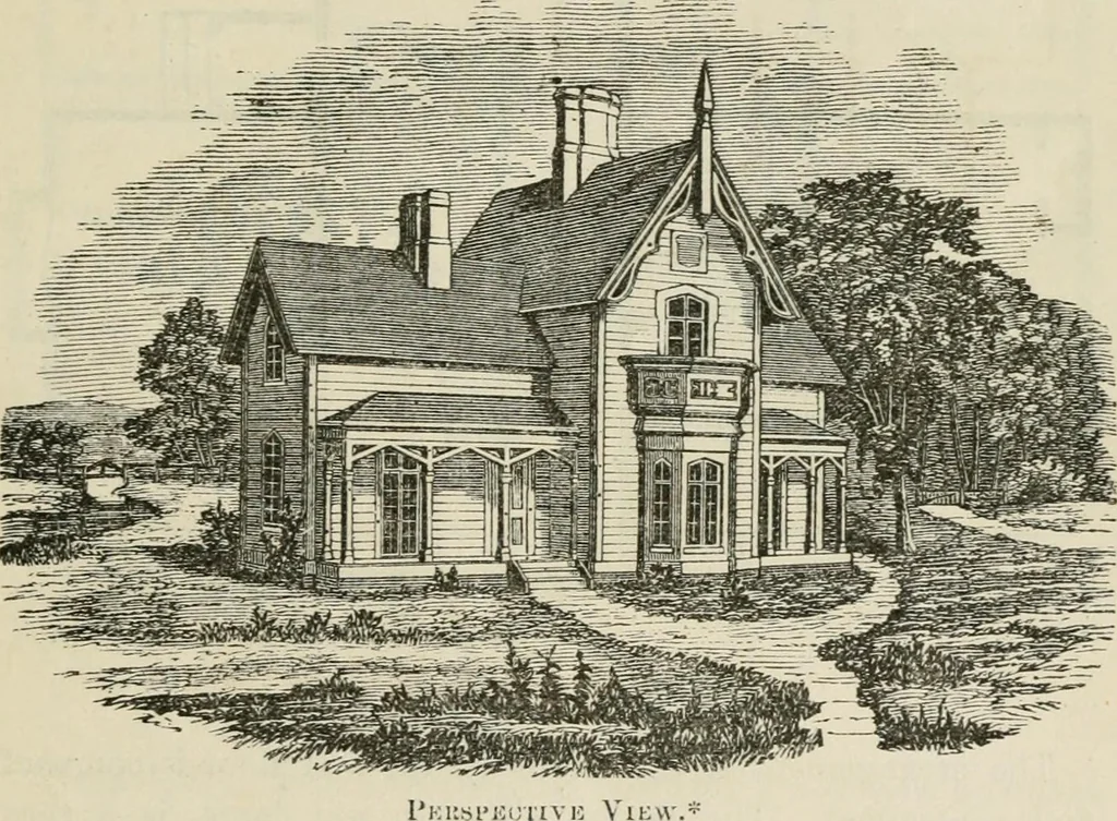 An illustration from The house: a manual of rural architecture: or, How to build country houses and out-buildings .., 1866, leaf 74