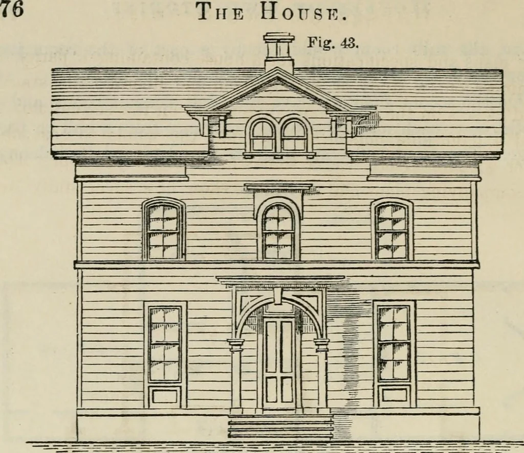 An illustration from The house: a manual of rural architecture: or, How to build country houses and out-buildings .., 1866, leaf 77