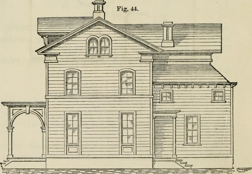 An illustration from The house: a manual of rural architecture: or, How to build country houses and out-buildings .., 1866, leaf 77