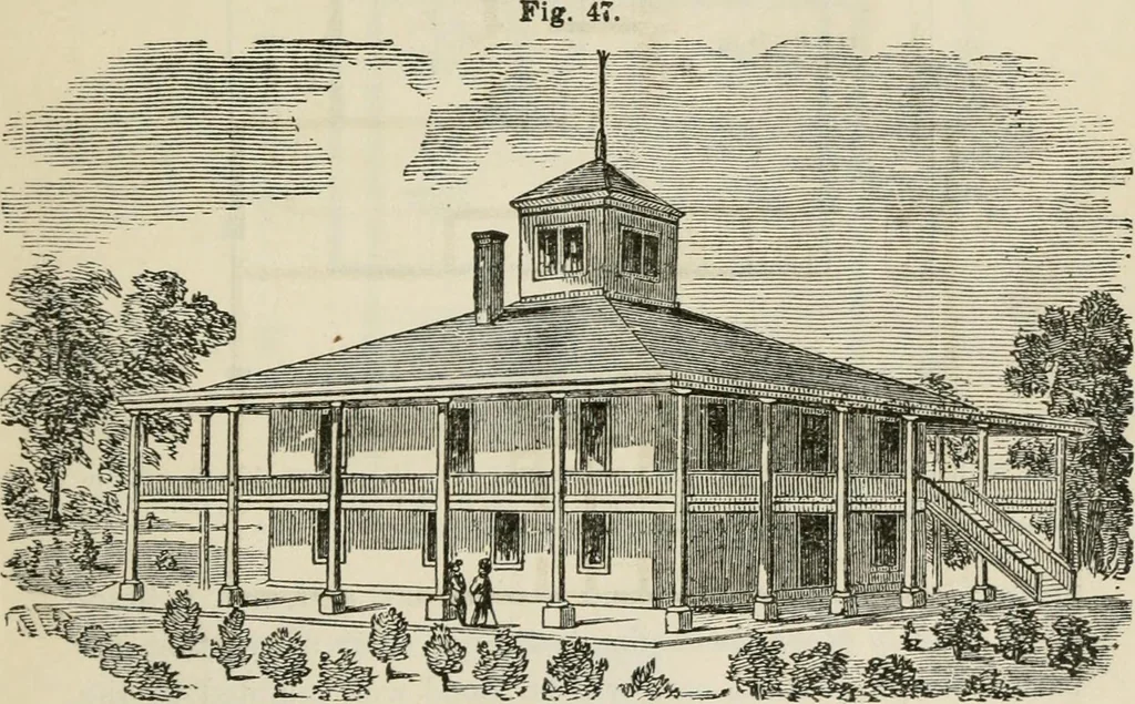 An illustration from The house: a manual of rural architecture: or, How to build country houses and out-buildings .., 1866, leaf 80