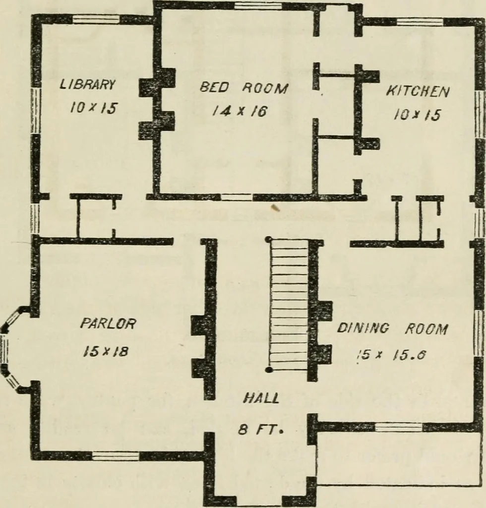 An illustration from The house: a manual of rural architecture: or, How to build country houses and out-buildings .., 1866, leaf 90